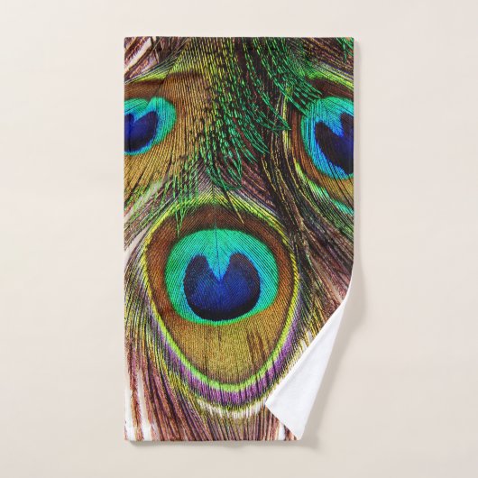 Peacock Plumes 4 Serviettes de bain ensemble (Serviette à main)