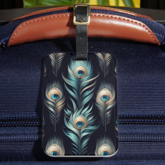 Peacock Plumes Bagagelabel (Voorkant Insitu 2)