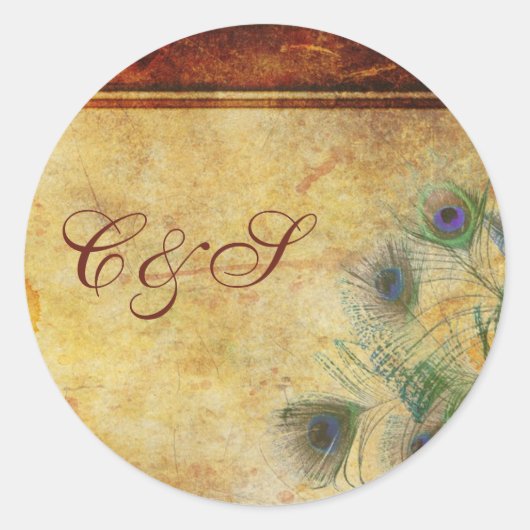 Peacock plumes mariage Favoriser Stickers (Devant)
