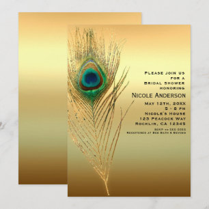 Peacock Plumes or Exotic Boho Chic Invitations