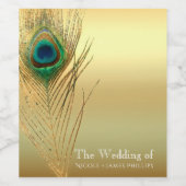 Peacock Plumes or Exotic Boho Chic WIne Étiquette (Étiquettes simples)