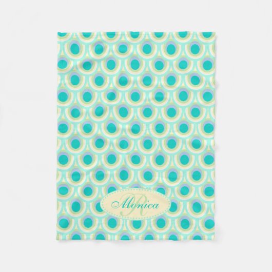 Peacock plumes ovale motif aqua nommé couverture (Devant)