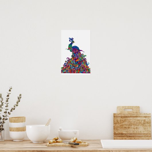 Peacock-Poster Poster (Keuken)