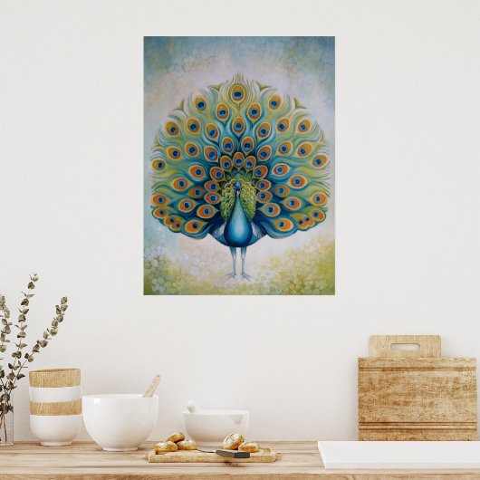 Peacock-poster Poster (Keuken)