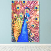 PEACOCK POWER SHOWOFF CANVAS AFDRUK (Insitu (Houten vloer))