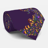 Peacock Print Gold Green Necktie Stropdas (Opgerold)