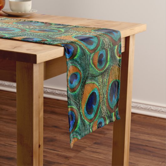  Peacock Print Table Runner Korte Tafelloper (Voorbeeld)