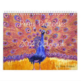 Peacock Printed Art Wall Agenda 2014 Kalender