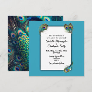 Peacock profiel Huwelijksuitnodiging Kaart
