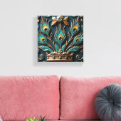 Peacock Queen Canvas Afdruk (Insitu (Woonkamer))