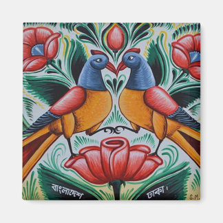 Peacock rickshaw art magneet