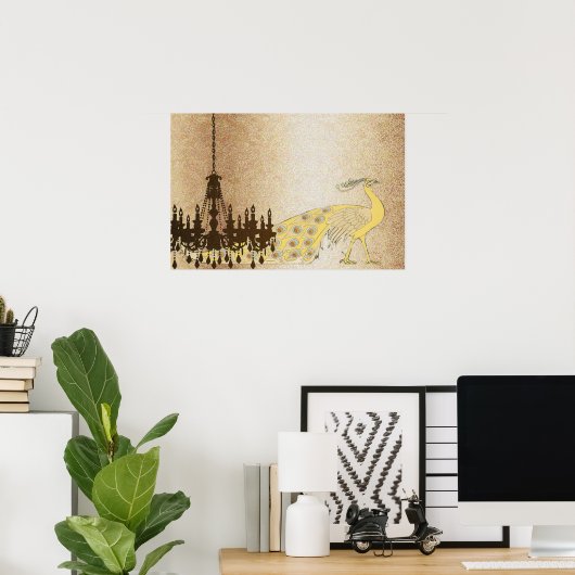 Peacock Roaring 20's Wedding Poster (Thuiskantoor)