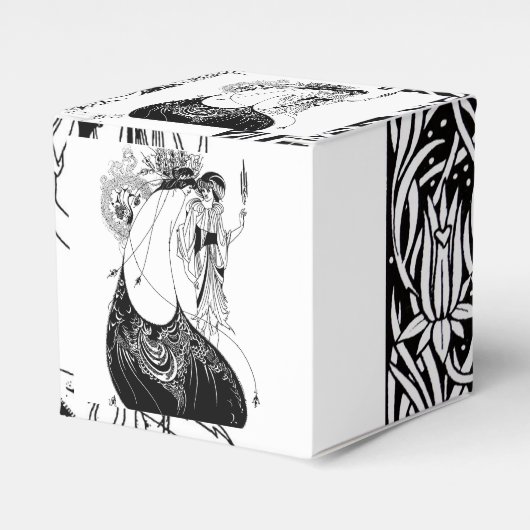 Peacock Rok Beardsley Art Nouveau Bedankdoosjes (Voorkant Zijde)