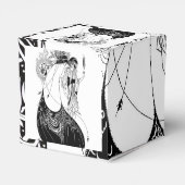 Peacock Rok Beardsley Art Nouveau Bedankdoosjes (Achterkant)