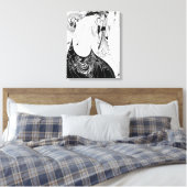 Peacock Rok Beardsley Art Nouveau Canvas Afdruk (Insitu (Slaapkamer))