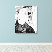 Peacock Rok Beardsley Art Nouveau Canvas Afdruk (Insitu (Houten vloer))