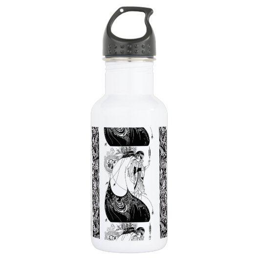 Peacock Rok Beardsley Art Nouveau Waterfles (Voorkant)