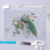 Peacock Romantic Blue  Graphic Art Ephemera Tissuepapier (Craft)