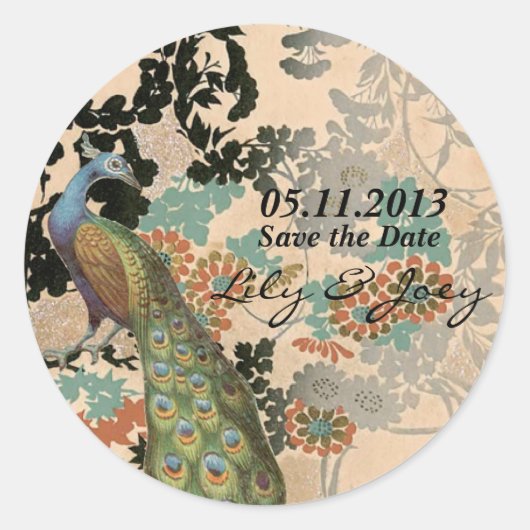  Peacock Ronde Sticker (Voorkant)