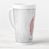 Peacock rose Elegant Personnalisé Latte Mug (Angle gauche)
