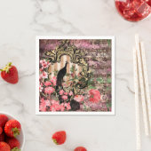 Peacock roze Franse bruiloft Papier servetten (Insitu)