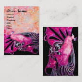 PEACOCK roze zwarte rode sparren Visitekaartje (Voorkant / Achterkant)