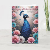 Peacock Rozen Moederdag Kaart (Voorkant)