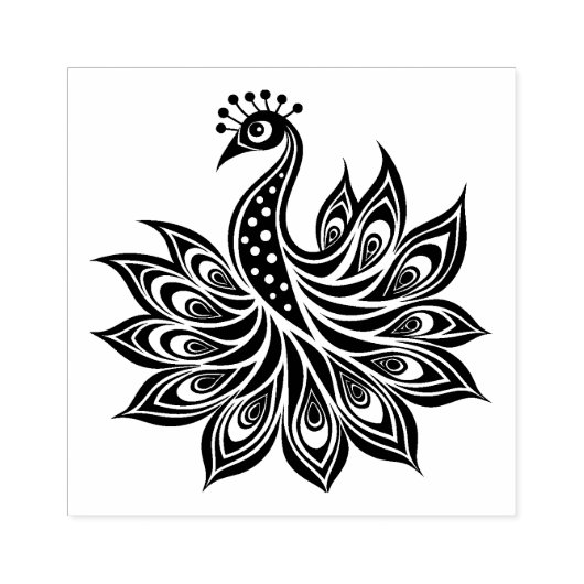 Peacock Rubber Stamp Rubberstempel (Afrduk)