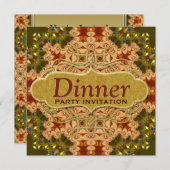 Peacock Ruffled Lace Dinner Party uitnodigen Kaart (Voorkant / Achterkant)