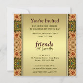 Peacock Ruffled Lace Dinner Party uitnodigen Kaart (Achterkant)