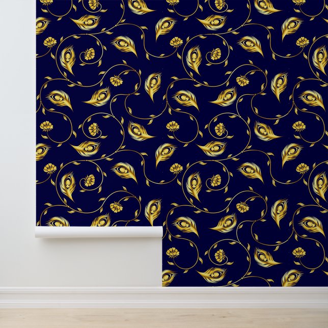 Peacock Sari Pattern Behang (Applicatie)