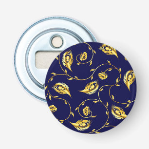 Peacock Sari Pattern Button Flesopener