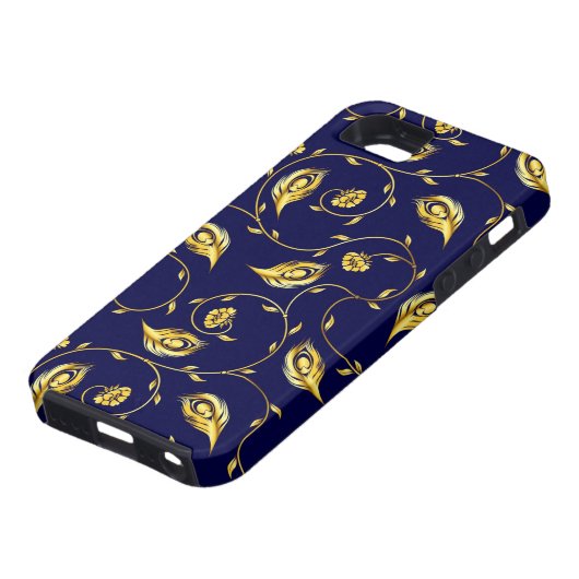 Peacock Sari Pattern Case-Mate iPhone Case (Onderkant)
