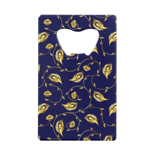 Peacock Sari Pattern Kredietkaart Flessenopener (Voorkant)