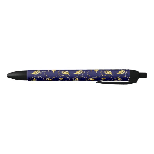 Peacock Sari Pattern Zwarte Inkt Pen (Bodem)