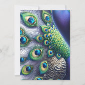 Peacock Save De Datum Bruiloft Aankondigingen (Achterkant)