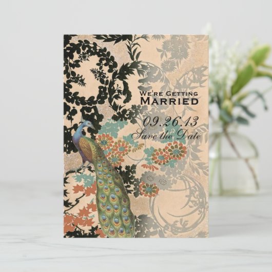  Peacock Save The Date (Staand voorkant)