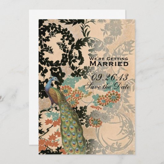  Peacock Save The Date (Voorkant / Achterkant)