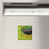 Peacock Save the Date Green Magnet (In Situ (Lave-vaisselle))