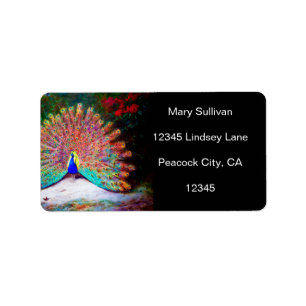 Peacock schilderen Etiket