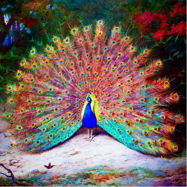  Peacock schilderen Fotobeeldje Magneet (Voorkant)