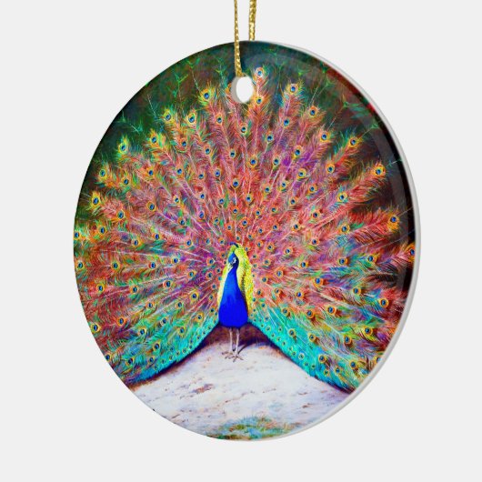 Peacock schilderen Keramisch Ornament (Links)