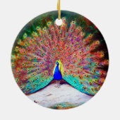 Peacock schilderen Keramisch Ornament (Achterkant)