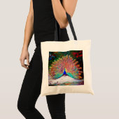 Peacock schilderen Tote Bag (Voorkant (product))