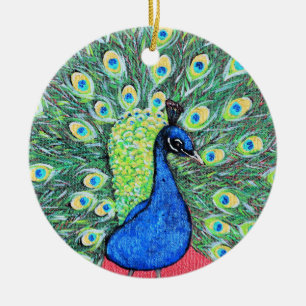 Peacock schilderen weergeven keramisch ornament