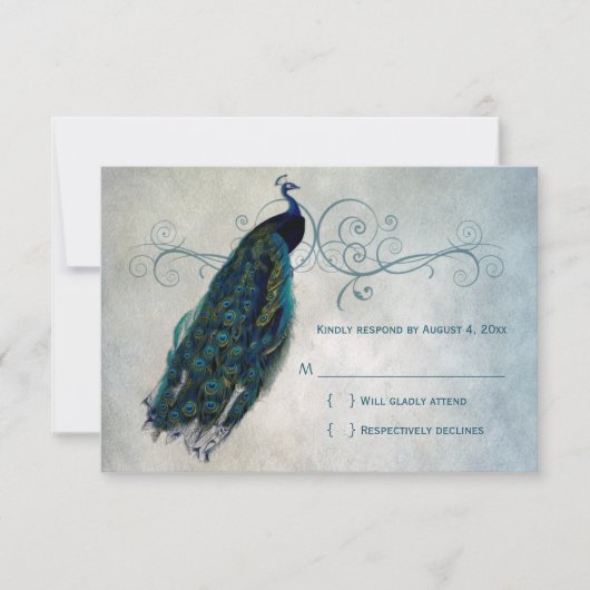 Peacock Scroll RSVP (Voorkant)