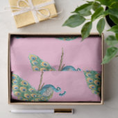 Peacock serie ontwerp 3 roze tissuepapier (Geschenk)