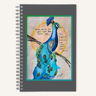 Peacock Shine IS60:1 border g-t Spiral Notebook Notitieboek