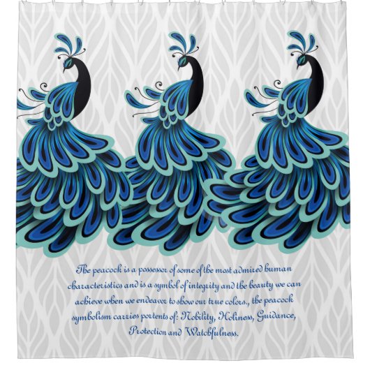 Peacock/Silver Design Douche rideau (Devant)