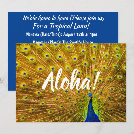 Peacock, Silver Herfsten, Kauai, Hawaii Kaart (Voorkant / Achterkant)